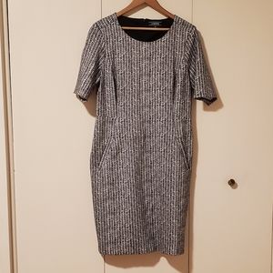Black and White Chevron Land's End Dress sz 12